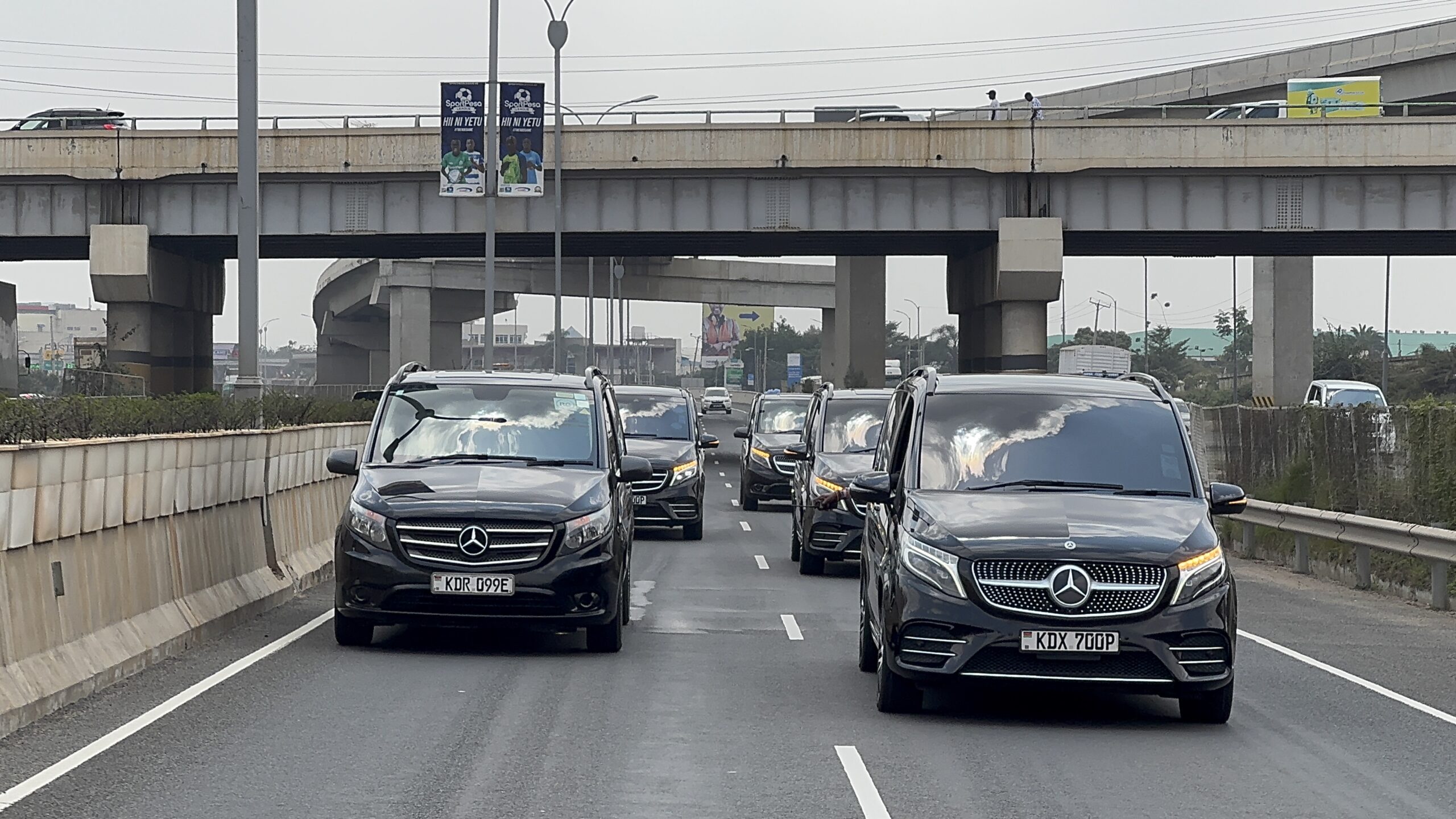 Supreme Concierge motorcade on a Nairobi highway